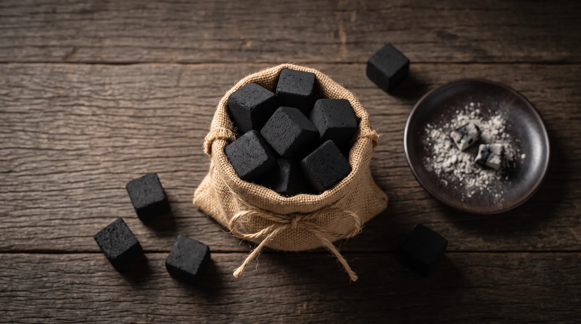 Pressed coconut shell charcoal briquettes for shisha and BBQ export